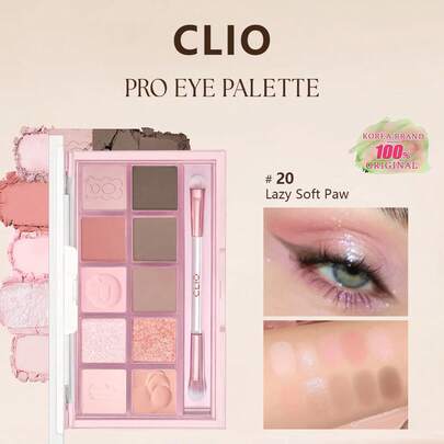 Clio Bảng phấn mắt chuyên nghiệp 20 màu, Air 20, kết cấu dạng kem mịn, công nghệ chuyển màu óng ánh, hạt nhũ lấp lánh như làn da thứ hai, màu xám lạnh thạch anh hồng, màu hổ phách ấm, màu caramel hạt dẻ tinh vân, kích thước bỏ túi, phụ kiện không thể thiếu cho tiệc tùng, trang điểm Hàn Quốc, 6g/0.21oz
