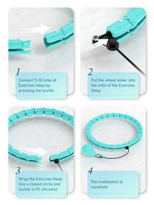 JLoibao 47in/120cm Adult Weight Loss Exercise , Suitable For Women And Beginners, Includes 24 Detachable Links And DIY Empty Ball (Blue)