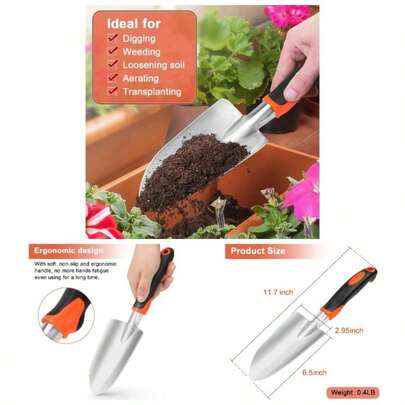 Garden Tools Set, 3 Pack Heavy Duty Gardening Tools Set Include Garden Shovel, Transplant Trowel And Hand Rake With Non - Slip Handle, Aluminum Alloy Lawn And Garden Hand Tools Planting