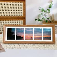 1个5x15.75英寸拼贴相框，经典复古风格相框装饰，画廊风格海报框 - 可竖放或横放，适用于家庭照片、个人肖像，适合卧室、客厅、办公室、酒店装饰，是圣诞节、情人节、母亲节、父亲节、毕业典礼的完美礼物。