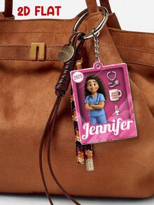 Catygift Móc khóa y tá cá nhân hóa, thiết kế 2D tùy chỉnh, quà tặng chủ đề y tá độc đáo dành cho y tá, sinh viên tốt nghiệp ngành điều dưỡng và nhân viên y tế. - Như được hiển thị - Xem 3