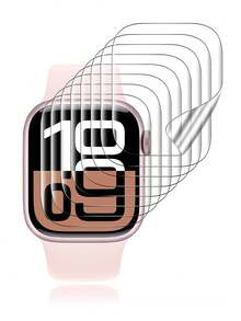 8pcs New Transparent Soft TPU Screen Protector Film Compatible With Apple Watch Series 10/Ultra/SE/8/7/6/5/4/3/2/1 38/40/41/42/44/45/49mm - Clear - View 15