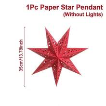 2pcs/6pcs 3D Hollow Paper Christmas Star Lanterns, Suitable For Window, Wall, Christmas Tree, Pendant Light Or Ceiling Decor, Also For Wedding Party Christmas Decoration (Bulbs Not Included), Christmas Home Decor, Christmas Gift, Christmas Ornament - Red - View 11