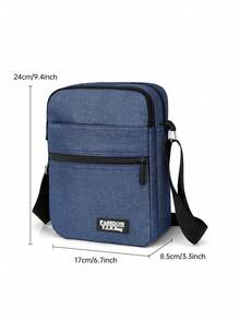 Large Capacity Fashion Men's One Shoulder Diagonal Messenger Bag, Multi-Functional Adjustable Strap Zipper Closure, Multi-Compartment Practical Storage Men's Bag Festival