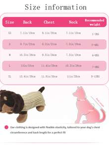 腊肠犬长毛衣，适合小型猫狗的加长毛衣 - 杏色 - 查看 2