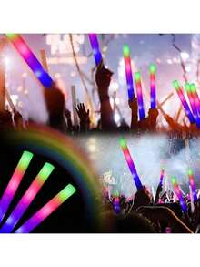 Mother's Day  Glow Sticks Bulk - Pcs Foam Sticks Glow In Dark Party Supplies With 3 Modes Flashing Effect, Glow Batons Party Favors Party Wedding Birthday Concert Halloween,Easter - 白色 - 查看 2