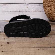 New Winter Snow Boots, Fashionable And Versatile, Featuring Faux Fur Lining And Lace-Up Design, Suitable For Outdoor Warmth And Commuting In Winter. Anti-Slip Thick Sole, Warm And Stylish. - Black - View 4