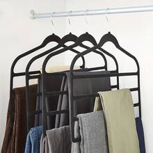 4-Tier Space Saving Clothes Hanger | Durable Plastic Multifunctional Storage Rack, Can Store Scarves, Ties, Skirts, Pants - Non-Slip Seamless Design, Ideal For Dorms And Closets, Clothing Organization, Closet Organization, Fashionable Hanger Design, Non-Slip Structure - Multicolor - View 6