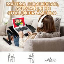 ELE-GATE Ergonomic Reclining Laptop Desk: 2 Fans, Mouse Pad - 黑色 - 查看 6