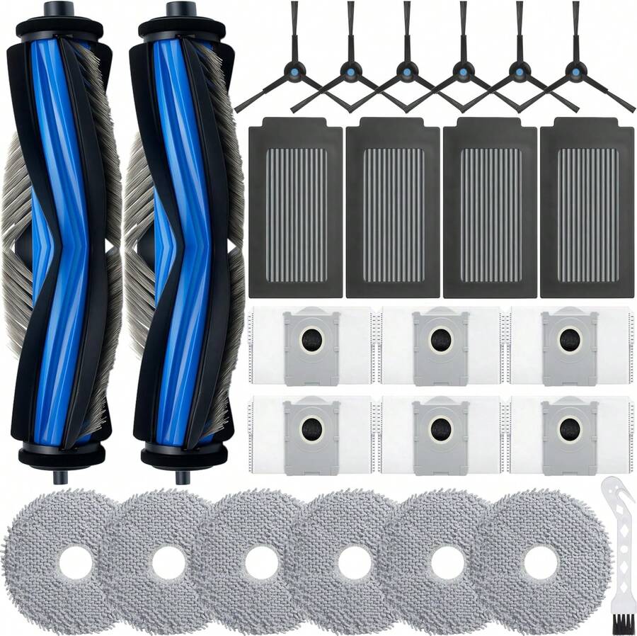 Kit De 25 Piezas Compatible Con Ecovacs Deebot T50 Max Pro Omni. Incluye: 2 Cepillos Principales De Goma, 6 Mopas, 6 Cepillos Laterales, 4 Filtros HEPA 6 Bolsas Para Aspiradora. - KHÔNG - Xem 1