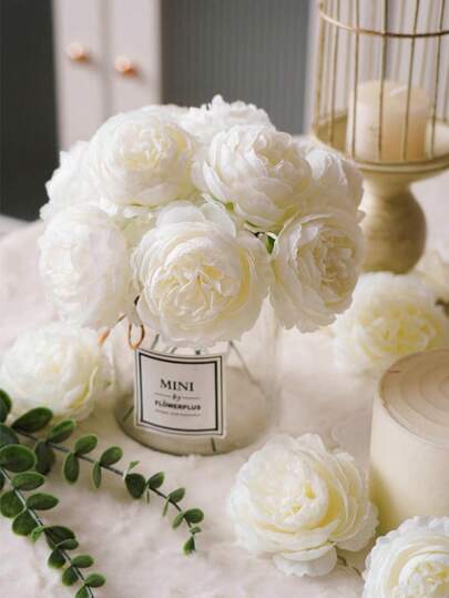 Artificial Peony Flowers Simulated Peony Flower Heads With Stems For Wedding Party Decoration Cake Decoration And Home Living Room Table Centerpieces Fake Plants Fall Decor Room Desk Garden Decor Room Decoration Stuff Essential For The Home Essential For Decoration