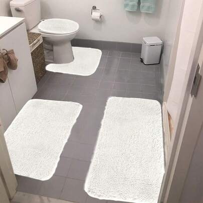 4PCS Premium Bathroom Rug Set – Ultra Soft Non-Slip Bath Mats, Super Absorbent & Quick-Dry, Machine Washable , Plush Shaggy Toilet Carpet,  Perfect For Bath, Shower, Tub Floor,Toilet Floor