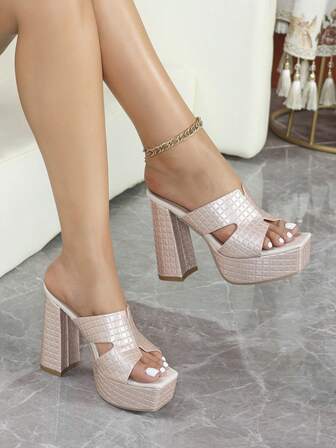 12cm Super High Heel Waterproof Platform Thick Heel Sandals, Comfortable Outdoor Wear Women's Sandals