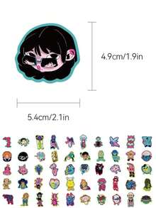 50pcs Creative Abstract Sticker Set For Diary, Notebook, Phone Case, Laptop, Skateboard, Luggage, Water Bottle Decoration,School Supplies,Back To School - Nhiều màu - Xem 2