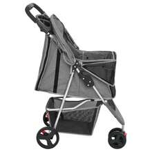 vidaXL Faltbarer Hundewagen Grau 80x46x98 Cm Aus Oxford-Gewebe - Grey - View 5