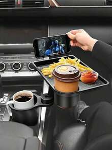 Khay đựng cốc ô tô 2 trong 1 - Bàn xoay 360°, có đế chắc chắn và khe cắm điện thoại, phụ kiện nội thất bền bỉ, phù hợp cho xe sedan, SUV, xe tải, giá đựng đồ uống và đồ ăn nhẹ có thể mở rộng, giá đỡ đồ uống đa chức năng và bàn làm việc mini, khay đựng cốc ô tô - Nhiều màu - Xem 2
