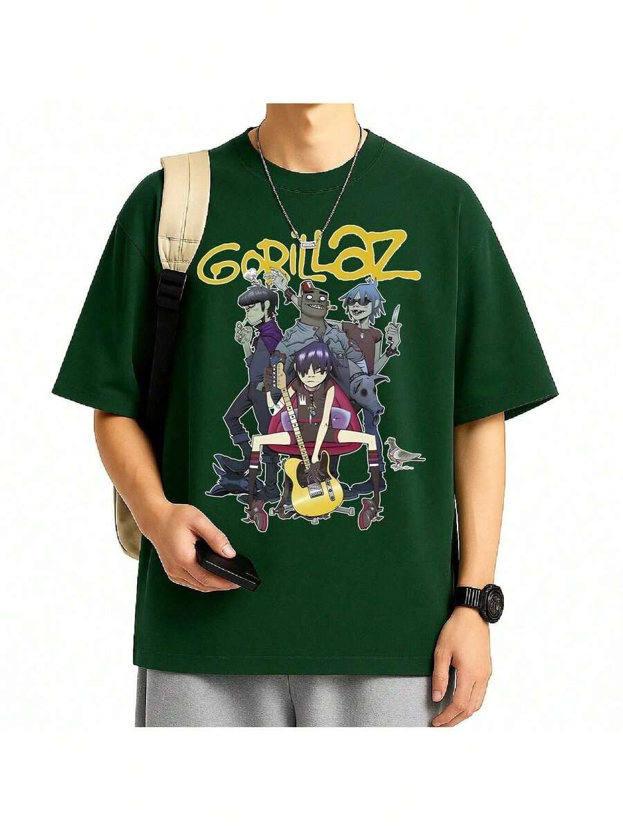 T-Shirt Rock Band International Music Unisex Male Female 100% Cotton Premium Top Streetwear Launch Immediate Shipping Various Colors!! Plus Size - 軍綠色 - 查看 1