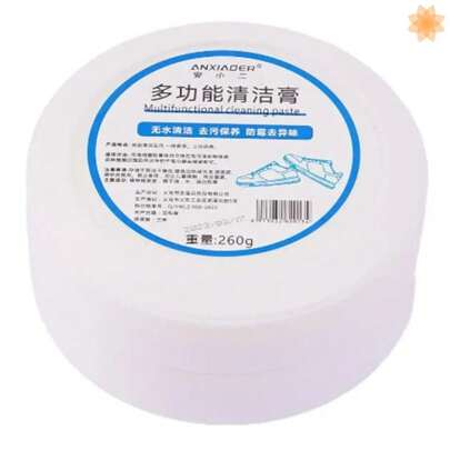 Pasta Limpiador de calzado Crema 260g, Limpiador de bordes de zapatos, quitamanchas, limpiador blanqueador, esponja limpiadora, pasta quitamanchas de calzado, tenis, crema de limpieza multiusos