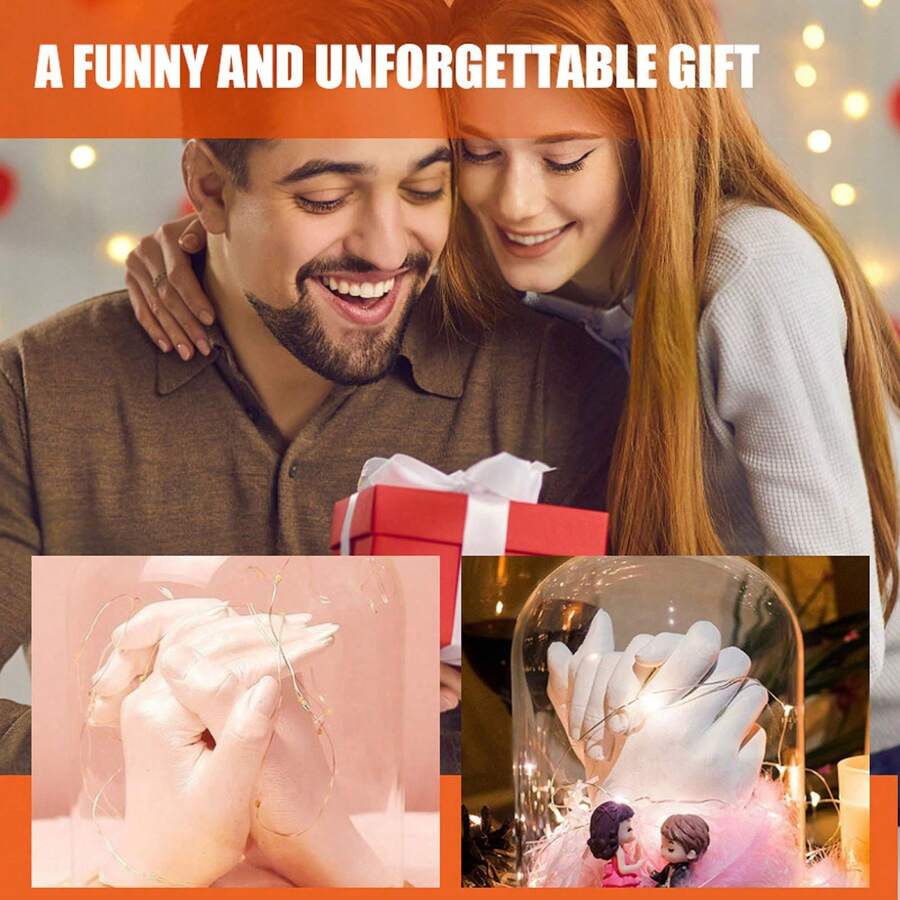 Bộ dụng cụ đúc khuôn thạch cao in dấu tay, thích hợp cho các cặp đôi, bạn bè, gia đình, bộ dụng cụ in dấu tay thủ công tự làm. - Nhiều màu - Xem 1