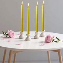 10 Inchyellow Taper Candles Set Of 4 Tapered Candle, Tall Candlesticks,Conical Stick Candles,Less,For Home Dinner, Party, Wedding, Halloween, Christmas (Yellow, 10inch){Inchcolor_nameinch:InchYellowinch,Inchsize_nameinch:Inch10inchinch} - 黃色的 - 查看 5