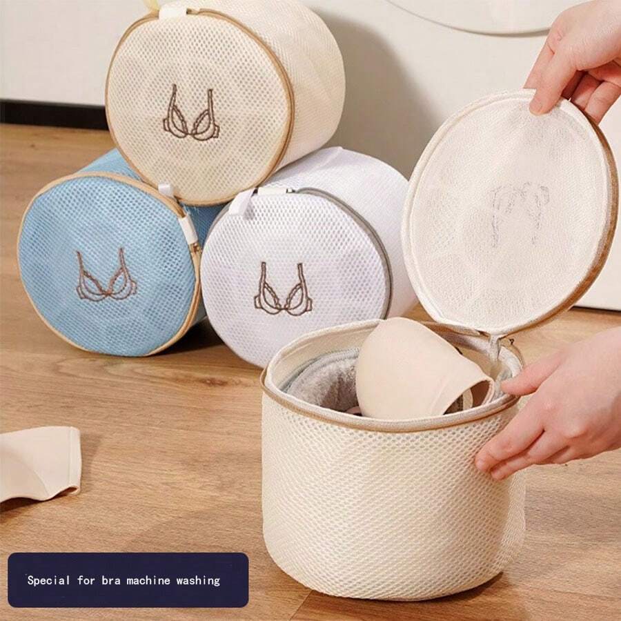 1pc Sandwich Bra Protective Laundry Bag, Thickened Anti Deformation Washing Machine Special Underwear Mesh Laundry Bag, Bra Underwear Special Anti Deformation Laundry Bag - Multicolor - View 1