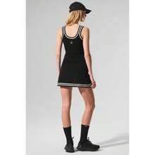 Alo Yoga Tennis Club Sweater Knit Tank - Black/Ivory |  | Pilates Set - Black/Ivory - View 3