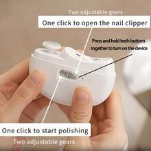 Cortaúñas eléctrico recargable por USB - Automático, portátil, multifuncional, con diseño anti-pellizco para manos, pies y uñas