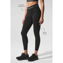 Alo Yoga Alosoft High-Waist 7/8 Relay Legging - Black/White |  | Women Outdoor Leggings - Đen/Trắng - Xem 2