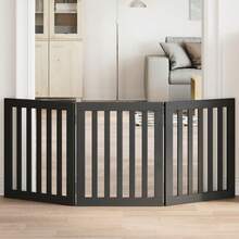 vidaXL 3-Tlg. Hundetor Faltbar Schwarz 150 Cm Pappelholz - nero - Visualizzare 1