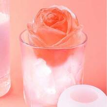 1 Silicone Ice Cube Tray, Rose-Shaped Ice Cube Tray Mold, Suitable For Chilled Cocktails, Whisky And Juice - Pink - View 9