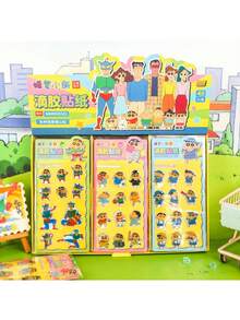 CRAYON SHINCHAN 1pc Random Wheat And Crayon Shin-Chan Resin Stickers Anime Merchandise Decals Cartoon Journal Stickers