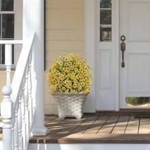 2PCS Artificial Eucalyptus Violet Ground Stakes Flowers, UV Resistant Faux Silk Plants For Spring Summer Garden, Patio, Home Decor, Lifelike Greenery Bouquet - 白色 - 查看 9