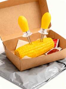 8/4/2/1pc Stainless Steel Corn Fork, Multifunctional Grilling Needle, Barbecue Skewer, Fruit Fork, Home Corn, Picnic Camping Essential, Easy To Clean, Store And Carry, Simple And Practical