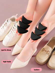 1双女士可调节鞋垫，防摩擦前脚掌垫，透气吸汗，半码鞋垫，适用于高跟鞋和尖头鞋 - 黑色 - 查看 5