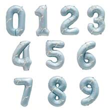 4pcs/Set 32-Inch Blue Digital Balloon Decorations, Featuring White Bows As Embellishments. Suitable For Birthday Party Decorations, Home Party Setup, And Various Festival Celebration Decorations - Blue - View 7