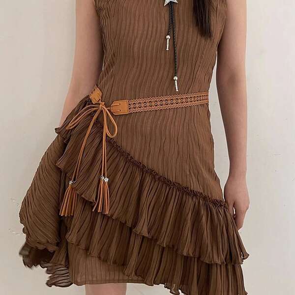 Boho Belt For Women Braided  Pattern Belts Bohemian Woven Waist Belts For Dresses