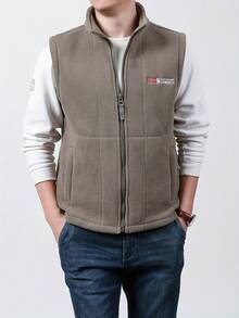 Men Vests - Khaki - View 9