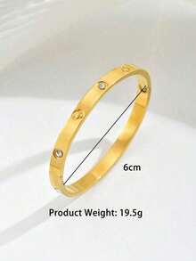 1pc Fashionable Stainless Steel 5-Leaf Bracelet For Women - 金子 - 查看 5
