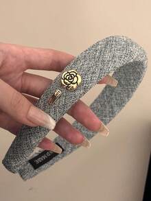 3件/1件装女士复古格子拼接布艺发箍，高冠海绵发圈头饰，适合户外、秋冬季节佩戴，女士发带发饰头饰 - 彩色 - 查看 5