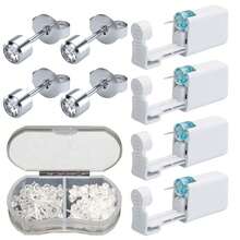 Ear Piercing Kit With 4PCS Disposable Ear Piercing Gun Built-In Earrings Stud 50PCS Plastic Earrings For Ear Infection - Multicolor - View 14