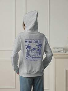 A Casual Printed Hoodie For Girls And Children, Hooded Sweatshirt For Autumn And Winter Students, Long Sleeved With Plush And Thick Top - A Fun Hoodie For Little Adventurers, Ready For Outdoor Fun! Hoodies Tween Girl Clothes Tween Girl Clothes Girls