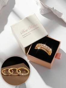 3件套立方氧化锆戒指套装，女士婚礼派对日常百搭首饰，适合作为礼物送给妈妈或爱人 - 優雅戒指3套組 - 查看 15