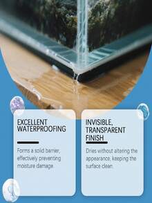 Transparent Waterproof Sealant - Quick Leak Sealing, Indoor/Outdoor Use, Forms Transparent Film, Waterproof & Durable, No Need To Break Tiles, Solves Leakage Issues In Kitchen/Bathroom/Window Sills/Walls, Suitable For Toilet & Tile Gaps, Tile Gaps Leakage, Window Sill & Balcony Leakage, Exterior Wall Waterproofing & Leak Repair, Floor Drain Edge Leakage, Bathroom Floor Gaps