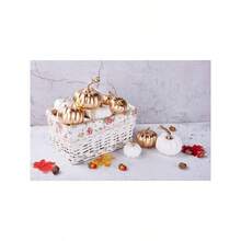 - 8 calabazas artificiales de diferentes tamaos para decorar, adornar y exhibir en otoo, Halloween, Da de Accin de Gracias y festividades, color naranja y naranja oscuro - inicial - Ver 4