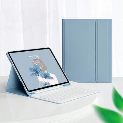 TenYide 2-In-1 Ultra-Thin Bluetooth Keyboard + Tablet Protective Case, Foldable Stand Tablet Cover, Keyboard Case, Tablet Protective Case With Keyboard Function, Stand Function, Folding Function, Paired With Tablet-Dedicated Magnetic Bluetooth Keyboard, Multiple Color Options
