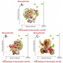 1pc Valentine's Day Love Angel 2D Acrylic Small Pendant, Transparent Acrylic With Gold Thread Couple Phone Chain Decoration, Backpack Hanging Decoration, Valentine's Day Gift - Multicolor-gold Thread - View 8