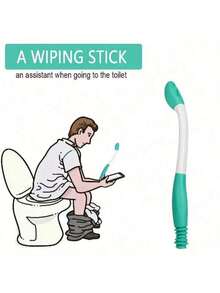 Toilet Aids For Wiping - 15" Long Reach Comfort Butt Wiper Tools - Bathroom Bottom Buddy Wiping Self Assist For Disabled,Elderly,Pregnant,Overweight People And Back Surgery Recovery