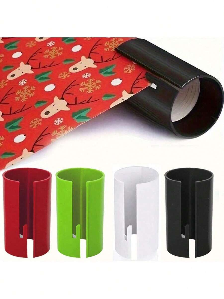 1pc Portable Cylindrical Paper Cutter, Gift Wrapping Scissors, Christmas Paper Trimmer,Christmas Decorations For Home - 綠色 - 查看 1