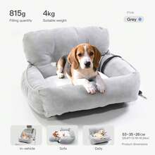 HazoWill Pet Car Booster Seat And Travel Bed, Suitable For Small Dogs And Cats, Elevated Seat With Non-Slip Base And Adjustable Straps, Lightweight And Foldable, Multi-Functional Design, Fashionable And Comfortable, Ideal For Road Trips And Home Use - Multicolor - View 16