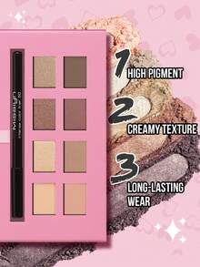 MISSLYN Perfect Match Eyeshadow Palette, Valentine's Day Gift, Blue Eyeshadow, Eyeshadow & Eyeliner Set, Perfect Match Eyeshadow, Daily Makeup Palette, 8-Color Eyeshadow & Eyeliner Palette, Pearl Eyeshadow Palette, Nude Eyeshadow Palette, Metallic Eyeshadow Palette, Evenly Pigmented Eyeshadow Palette, Smooth Blendable Eyeshadow Palette, Eye Makeup, Eye Makeup Set, Eyeshadow Set, Mother's Day, Easter - #4 Petal Nude+50 - View 3